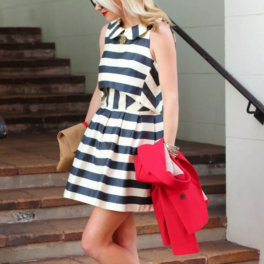 ASOS Nautical Open Back Peter Pan Collar Dress